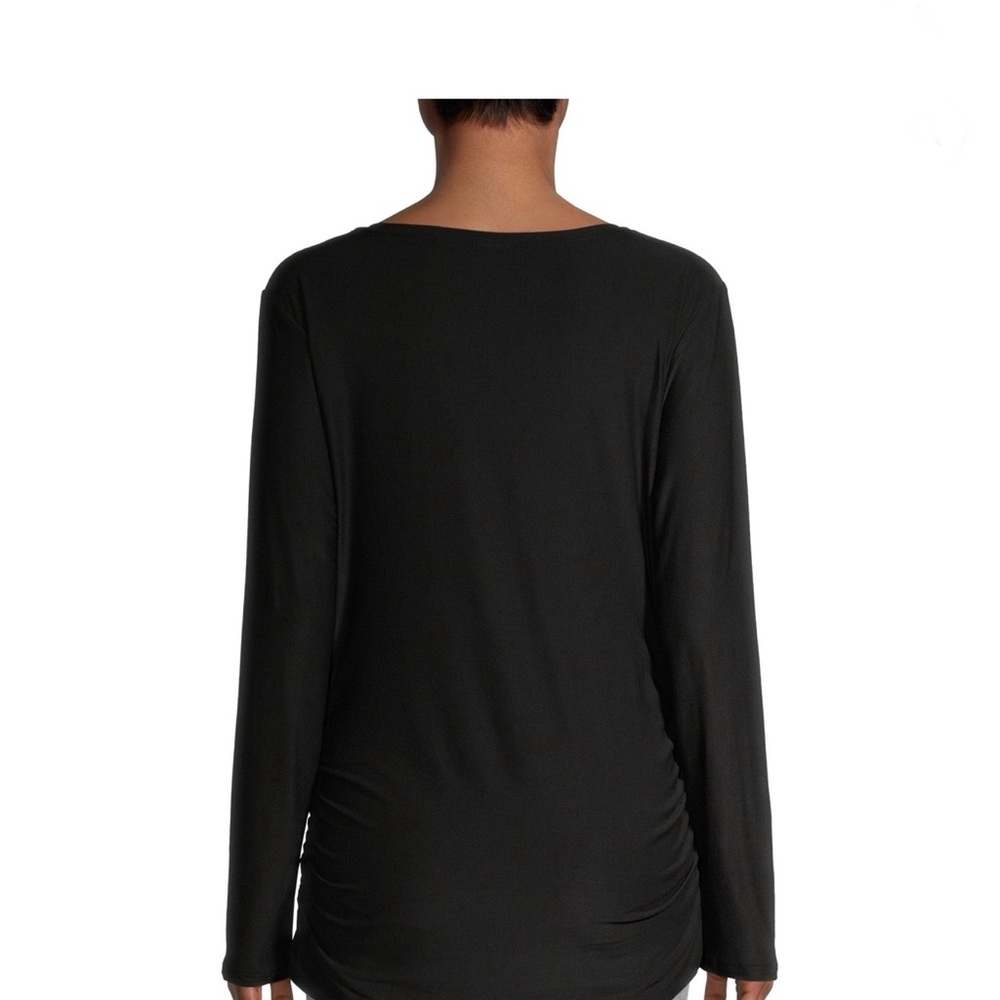 Maternity Black V-Neck Long Sleeve Blouse - Picture 3 of 6